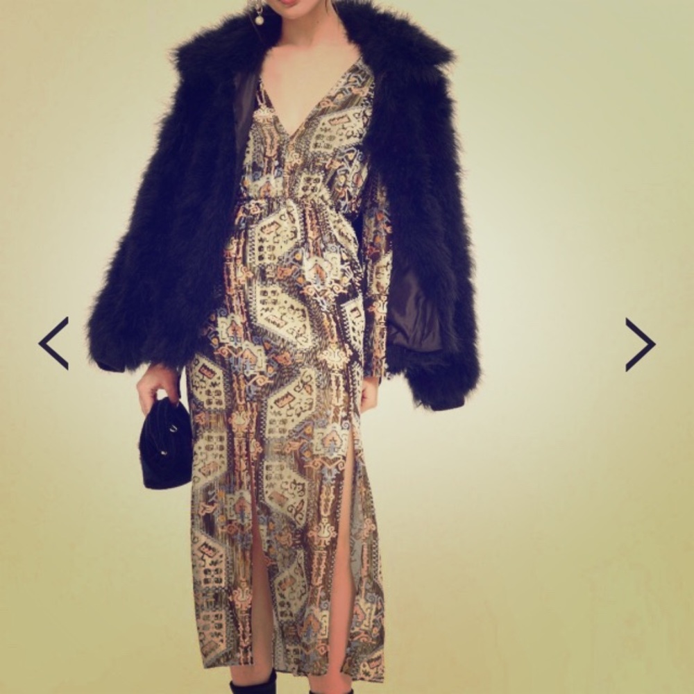 Topshop Devore Plunge Neck Dress 10